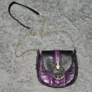 Diane Von Furstenberg Black and Purple Crossbody Bag